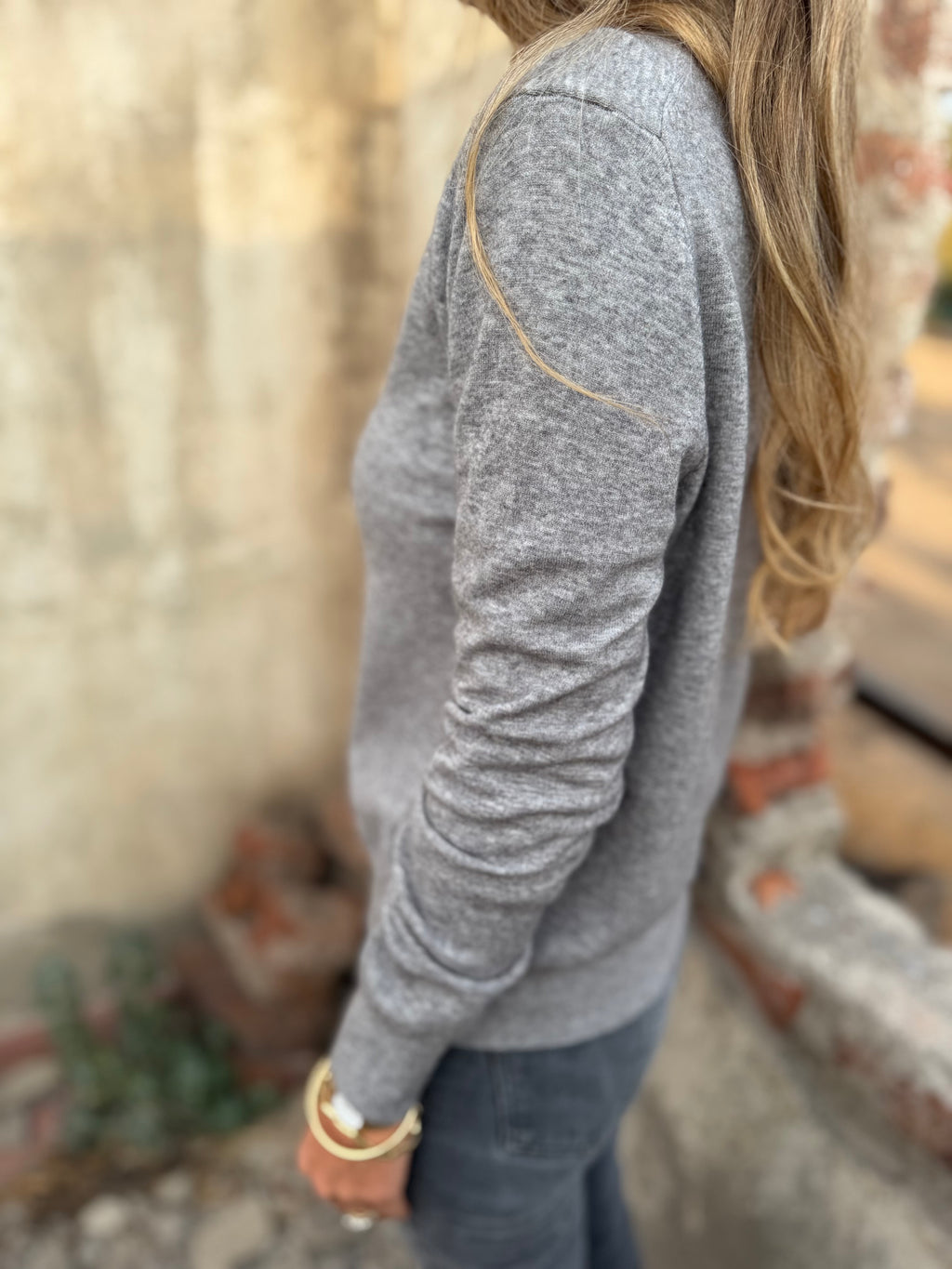 Chaleco básico cuello redondo gris