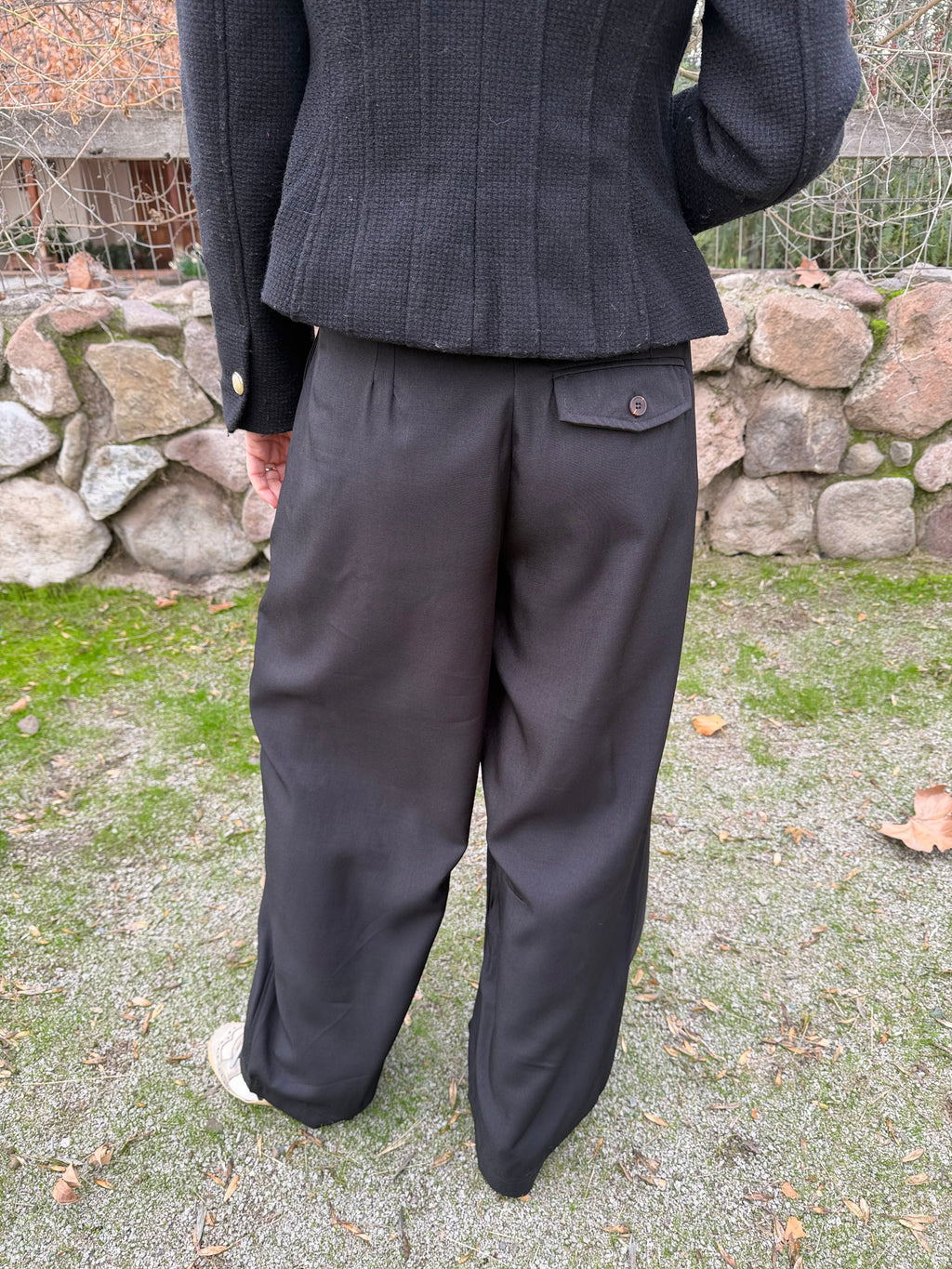 Pantalón sastre doble botón barrel negro