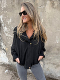 Chaqueta gamuza acolchada negra