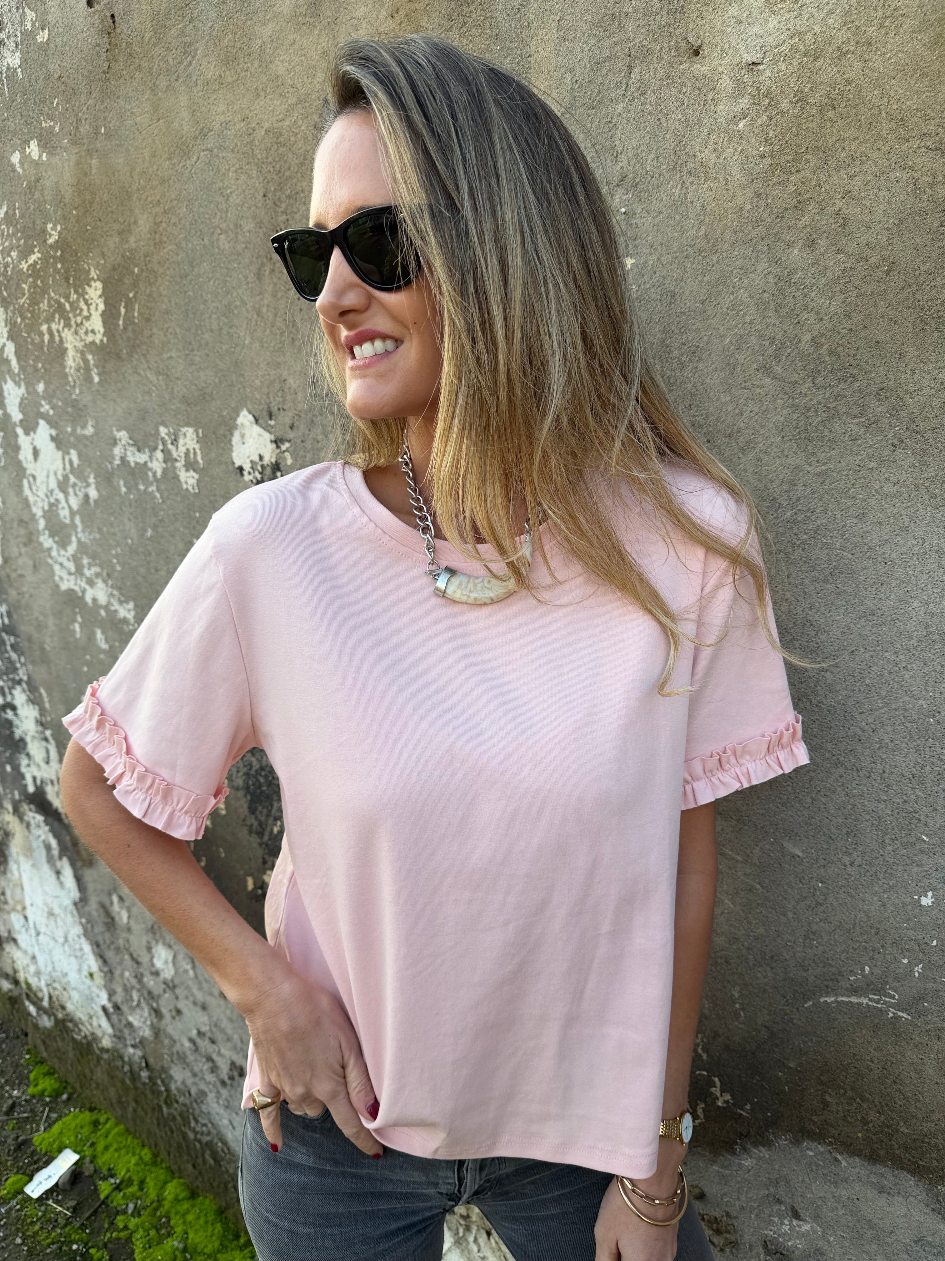 Polera modal vuelitos rosada