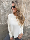 Chaleco trenzado horizontal blanco