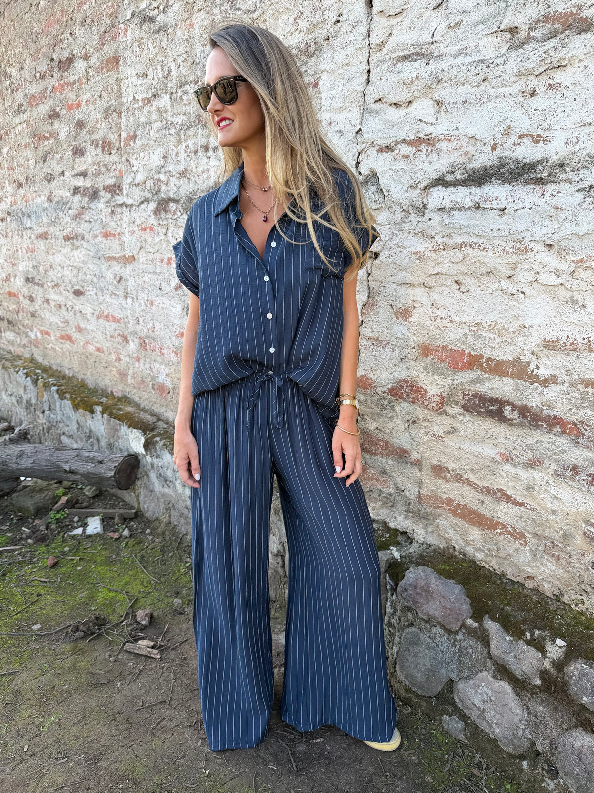 Set rayas azul