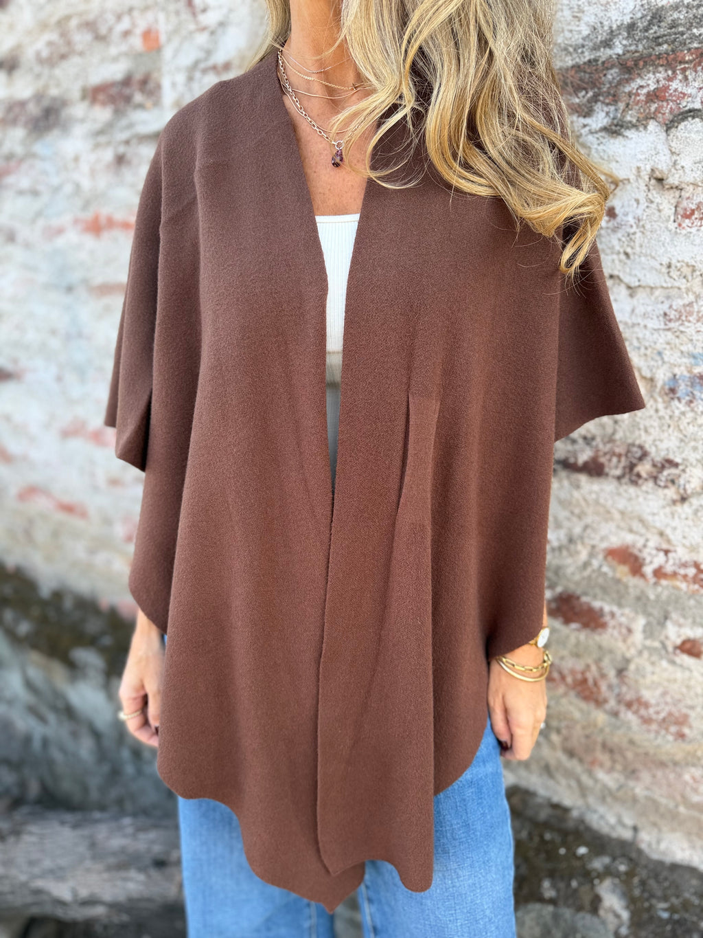 Tapado tipo poncho café