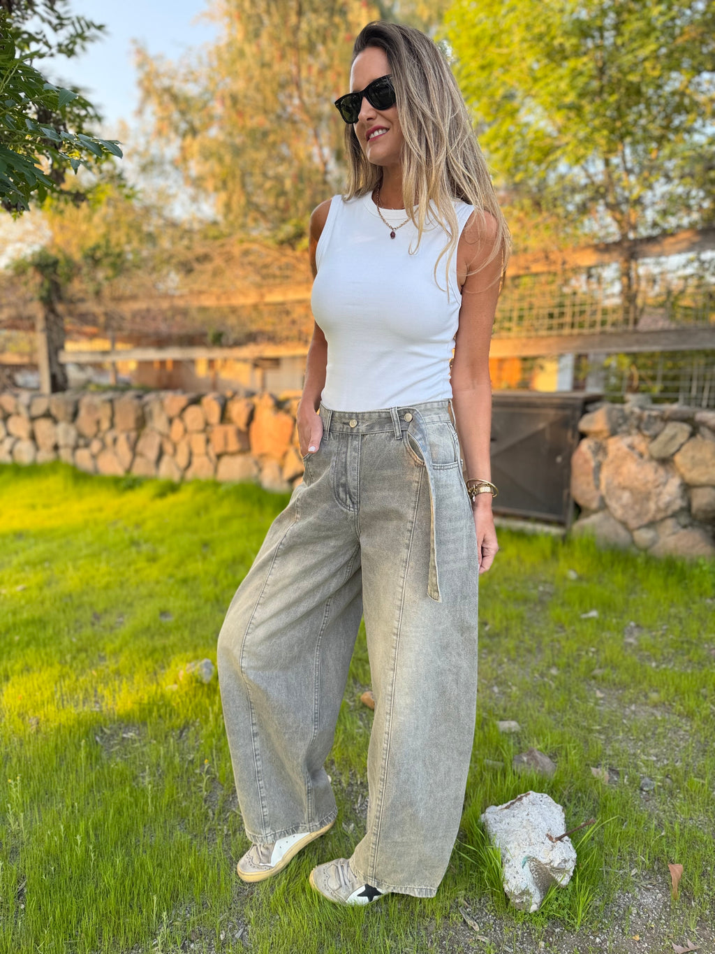 Bluejean new barrel cinto gris