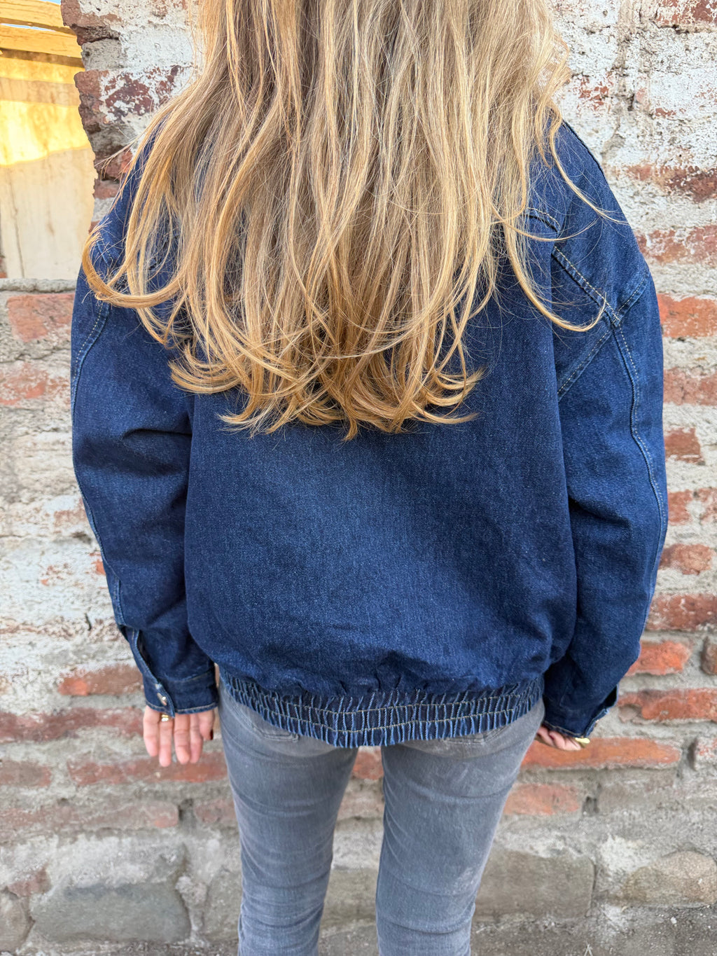 Maxxi bomber acolchada bluejean azul