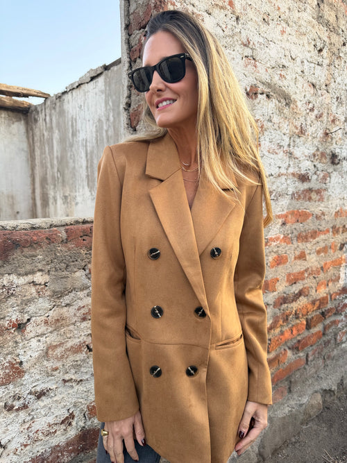 Blazer efecto gamuza increíble camel