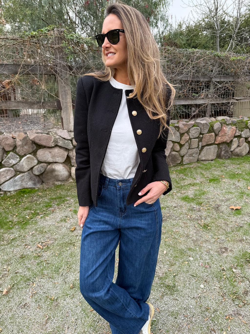 Bluejean tipo barrel detalles azul