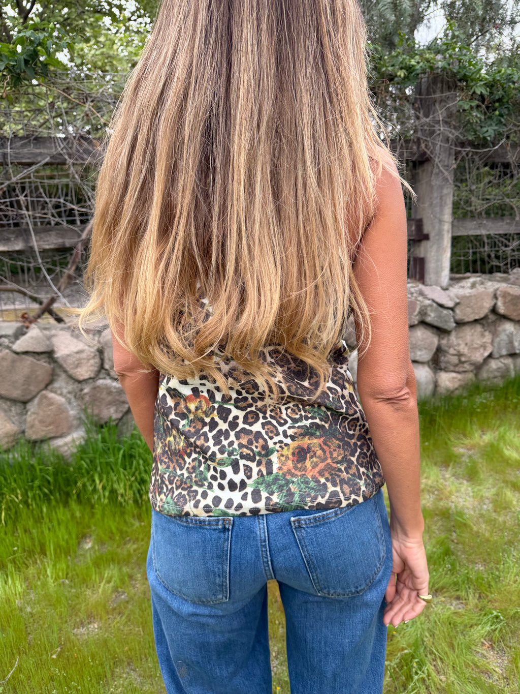 Polera selva print verde