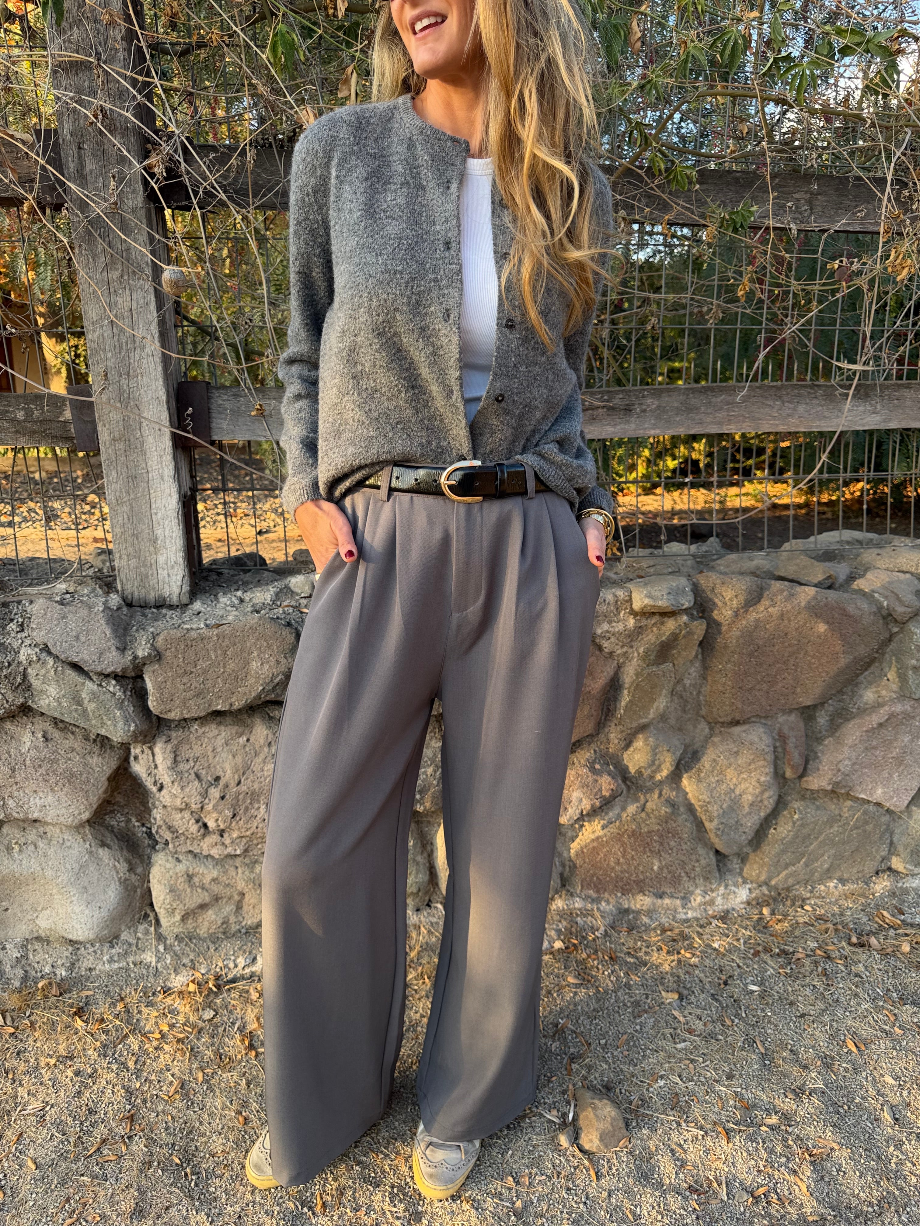 Pantalón sastre fluido gris