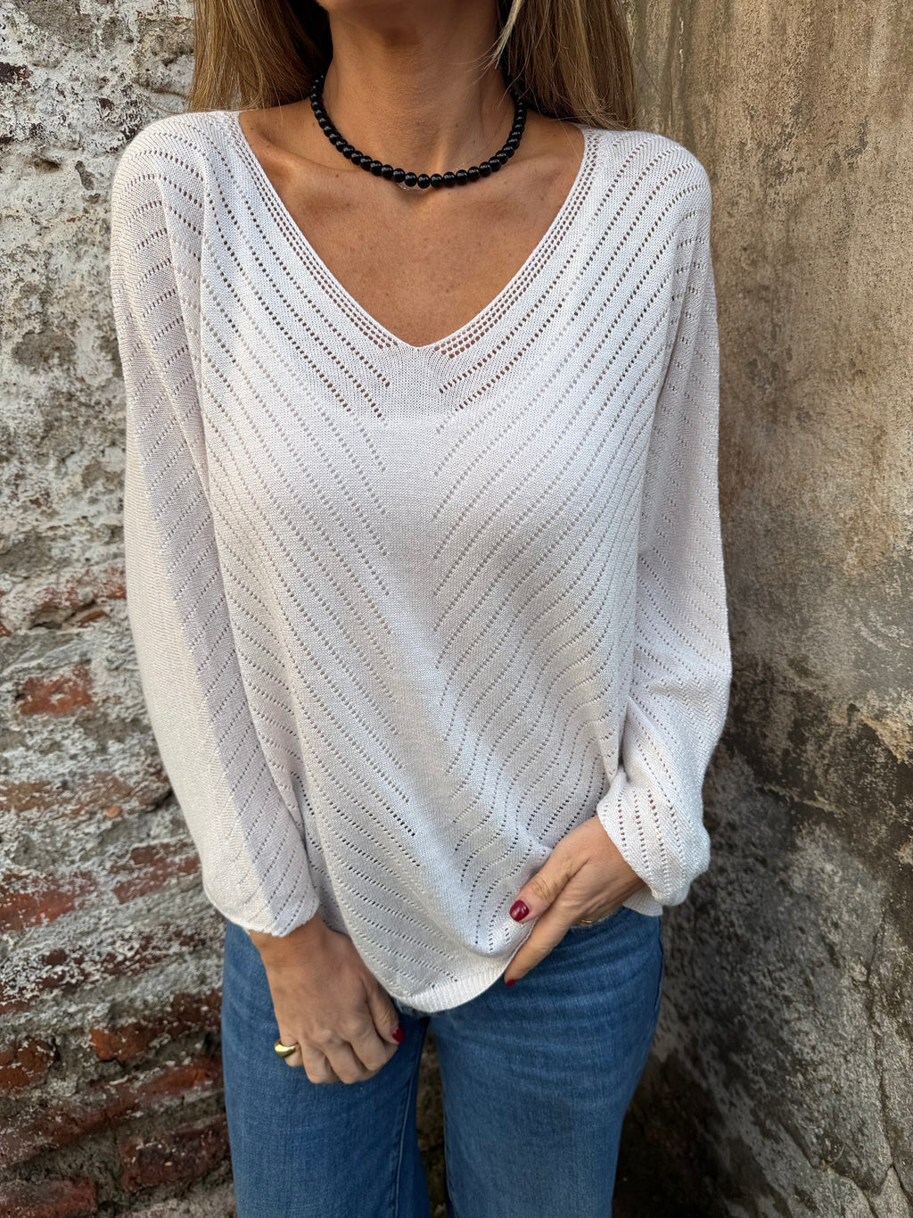 Chaleco diseños lurex rosado claro