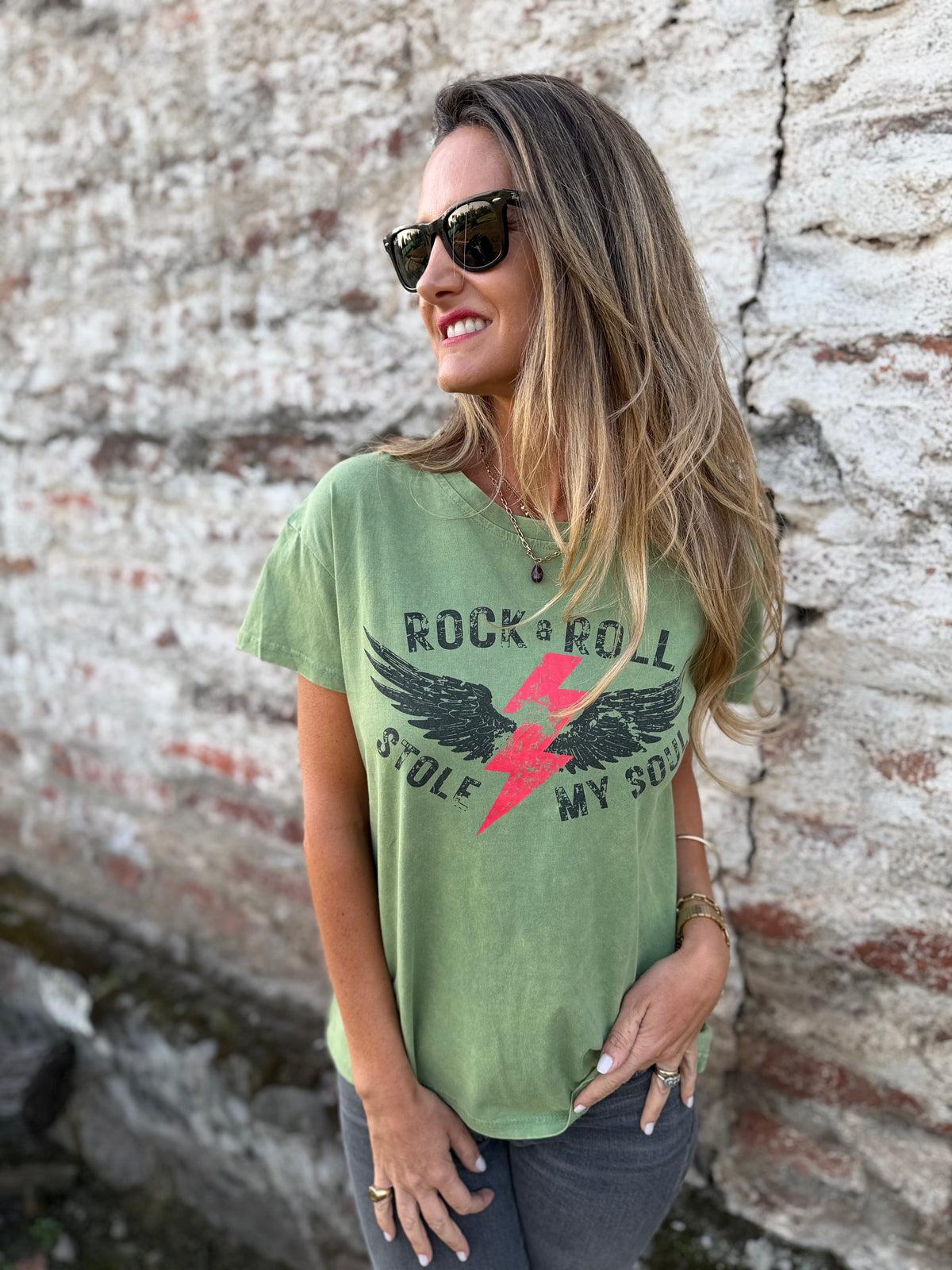 Polera rock verde