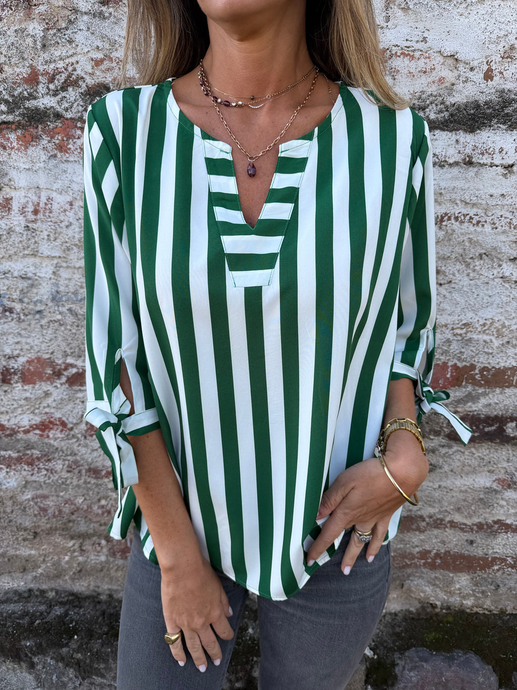 Blusa líneas verde