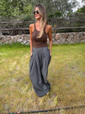 Pantalón sastre líneas gris acero