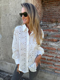 Blusón broderie total blanco