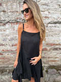 Vestido linoto despuntes negro