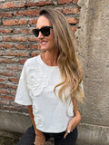 Polera las flores blanca