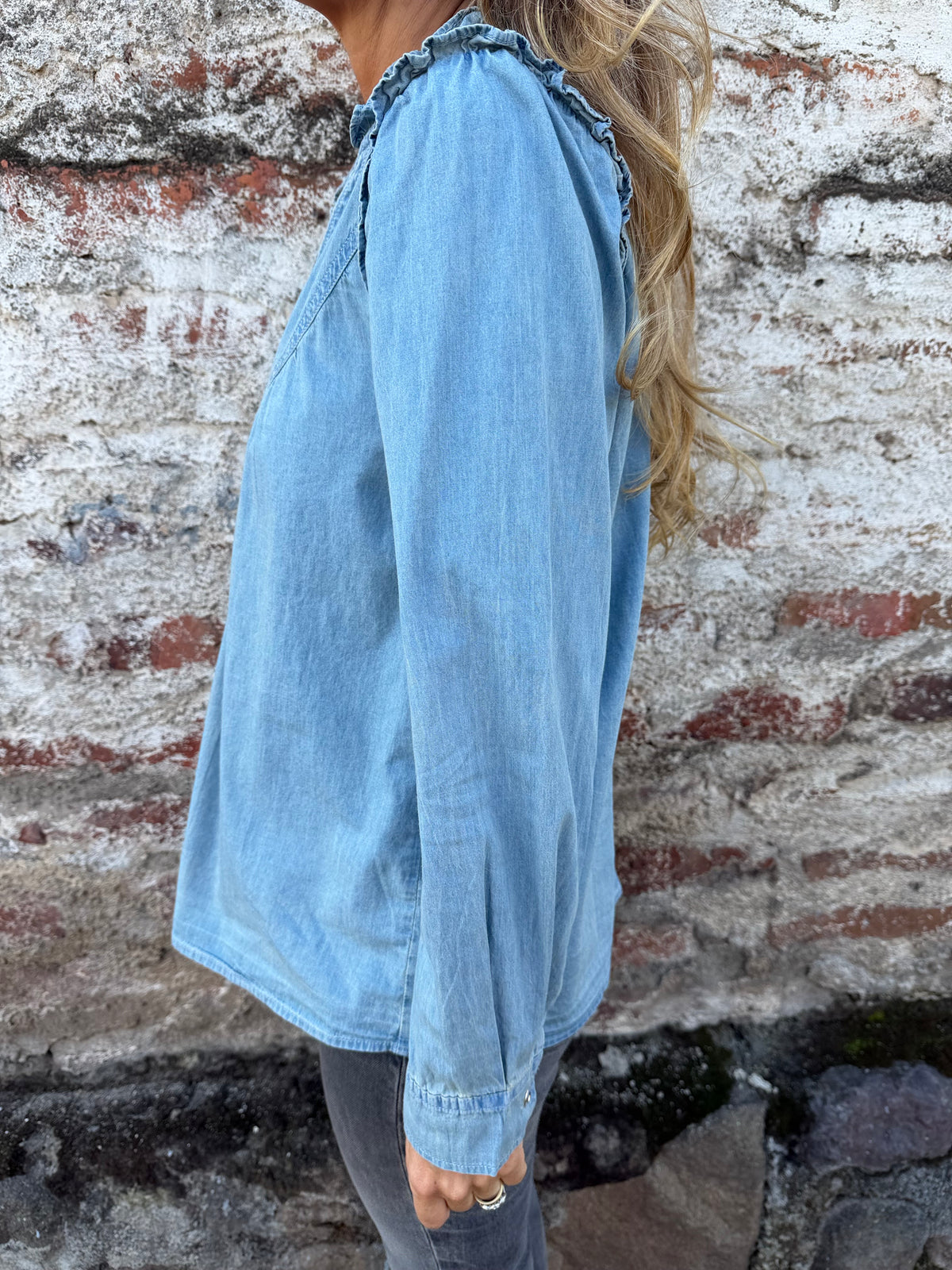 New blusa tencel vuelitos celeste