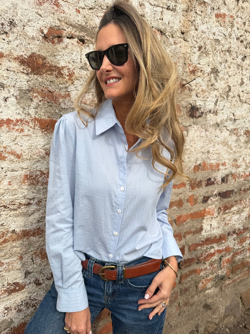 Blusa espigada celeste