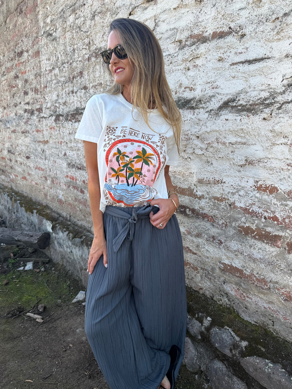 Palazzo crep lazo gris