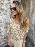 Blusón print franja camel