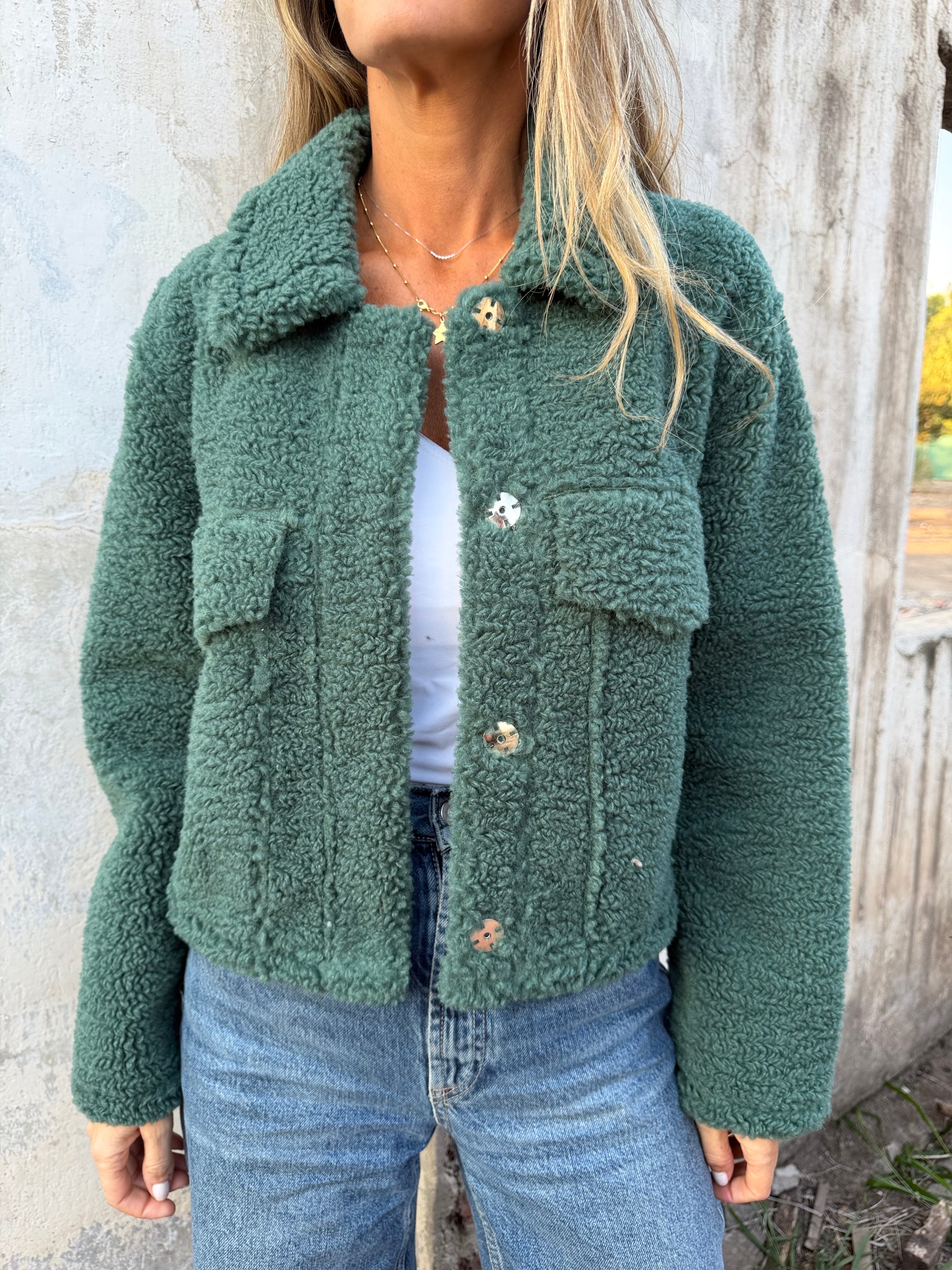 Chaqueta reversible chiporro suede verde