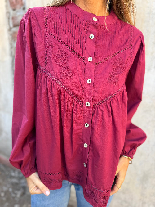 Blusa cedrón burdeo