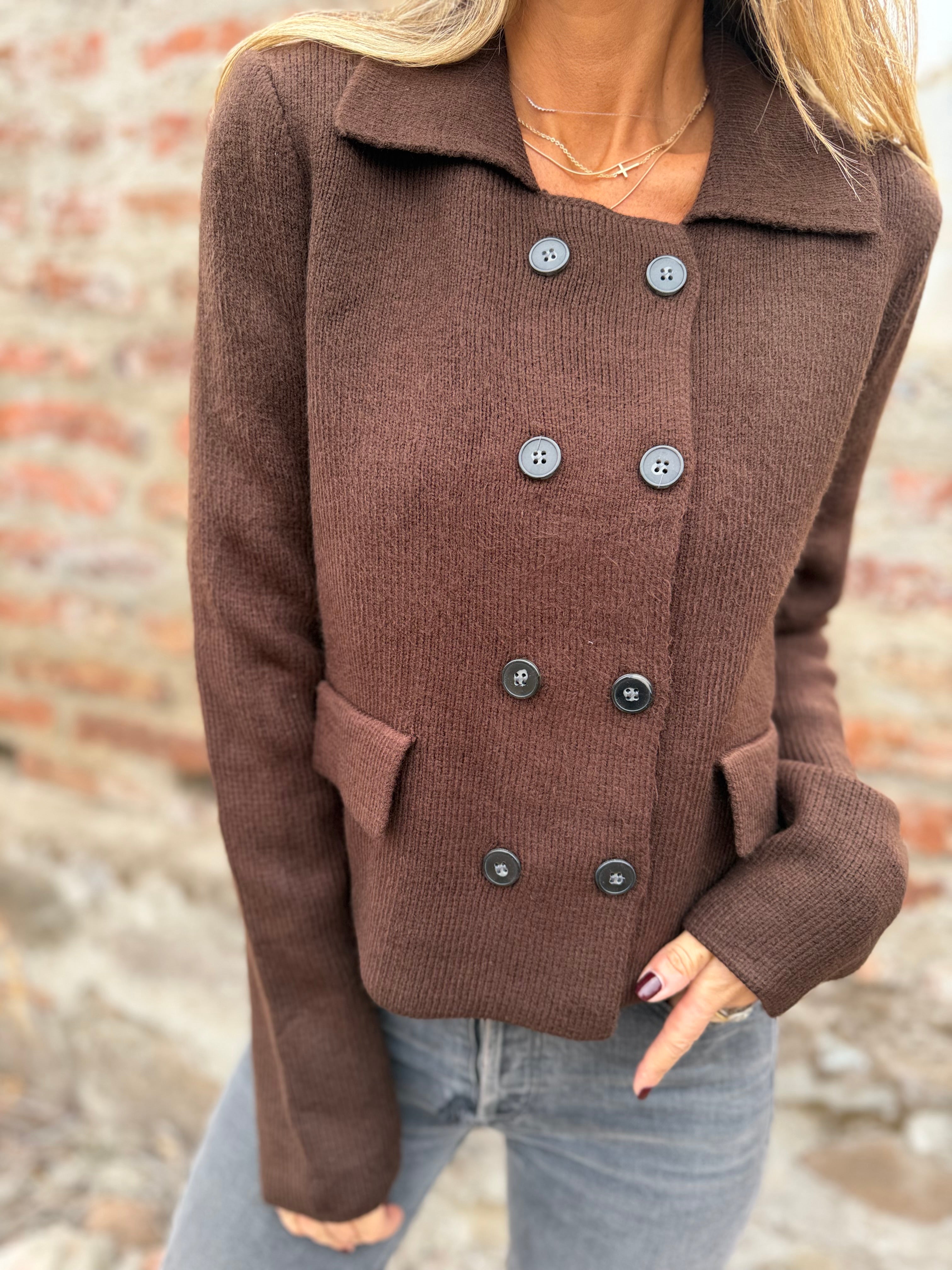 Chaleco tipo chaquetita café