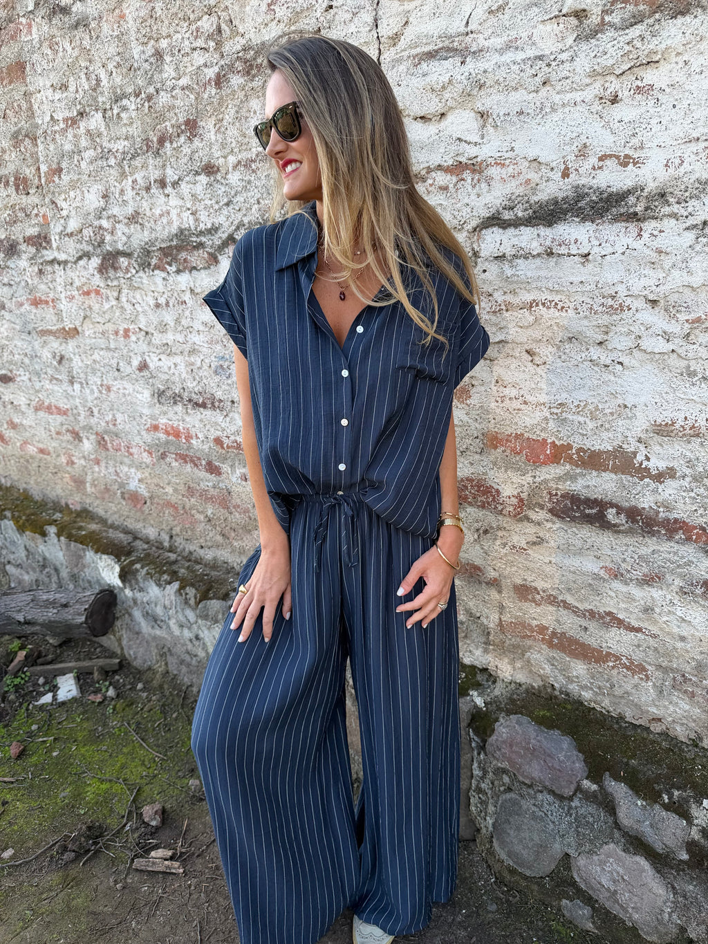 Set rayas azul