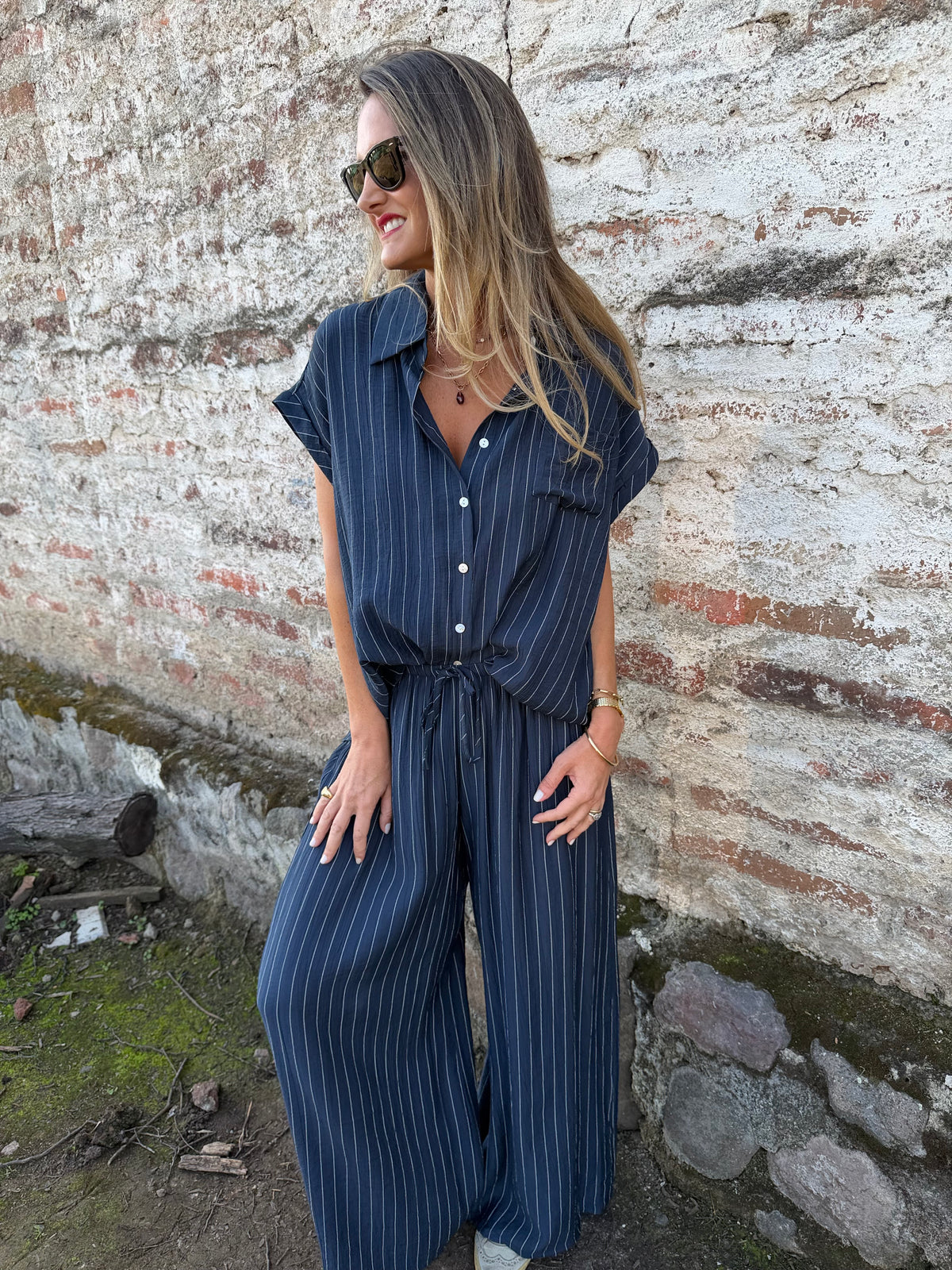 Set rayas azul