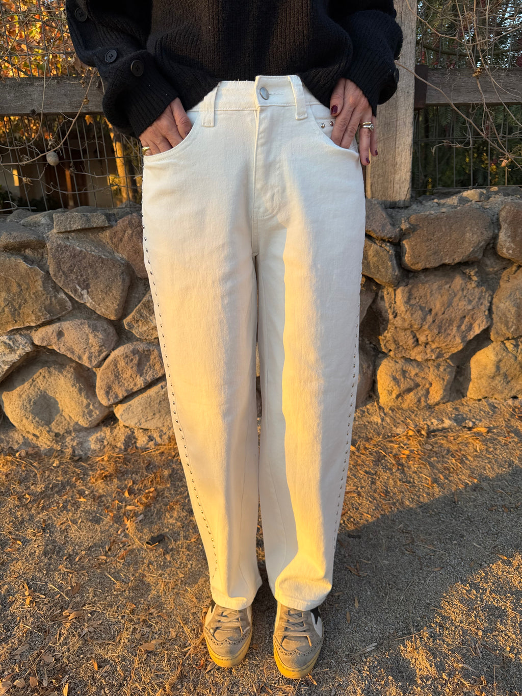 Bluejean baloon tachas blanco