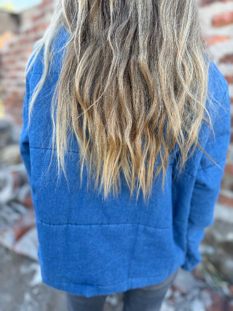 Puffa botones bluejean azul