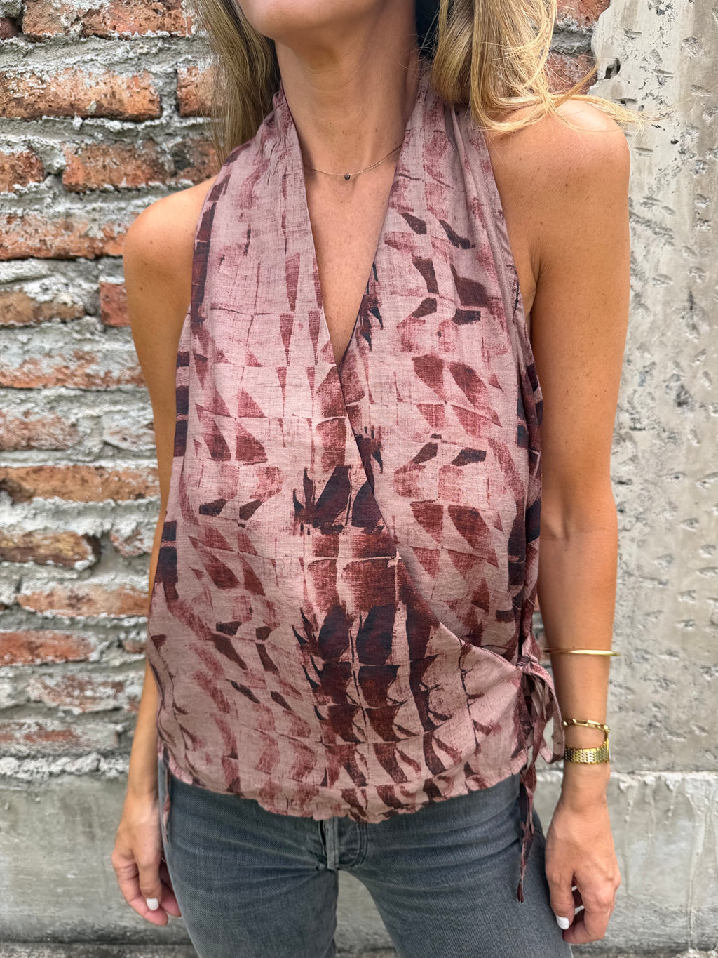 Polera tie dye terracota
