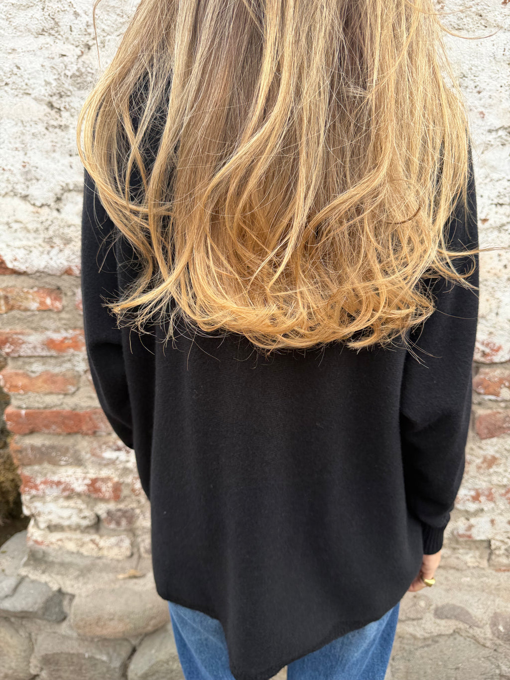 Cuello alto ribetes plateados negro
