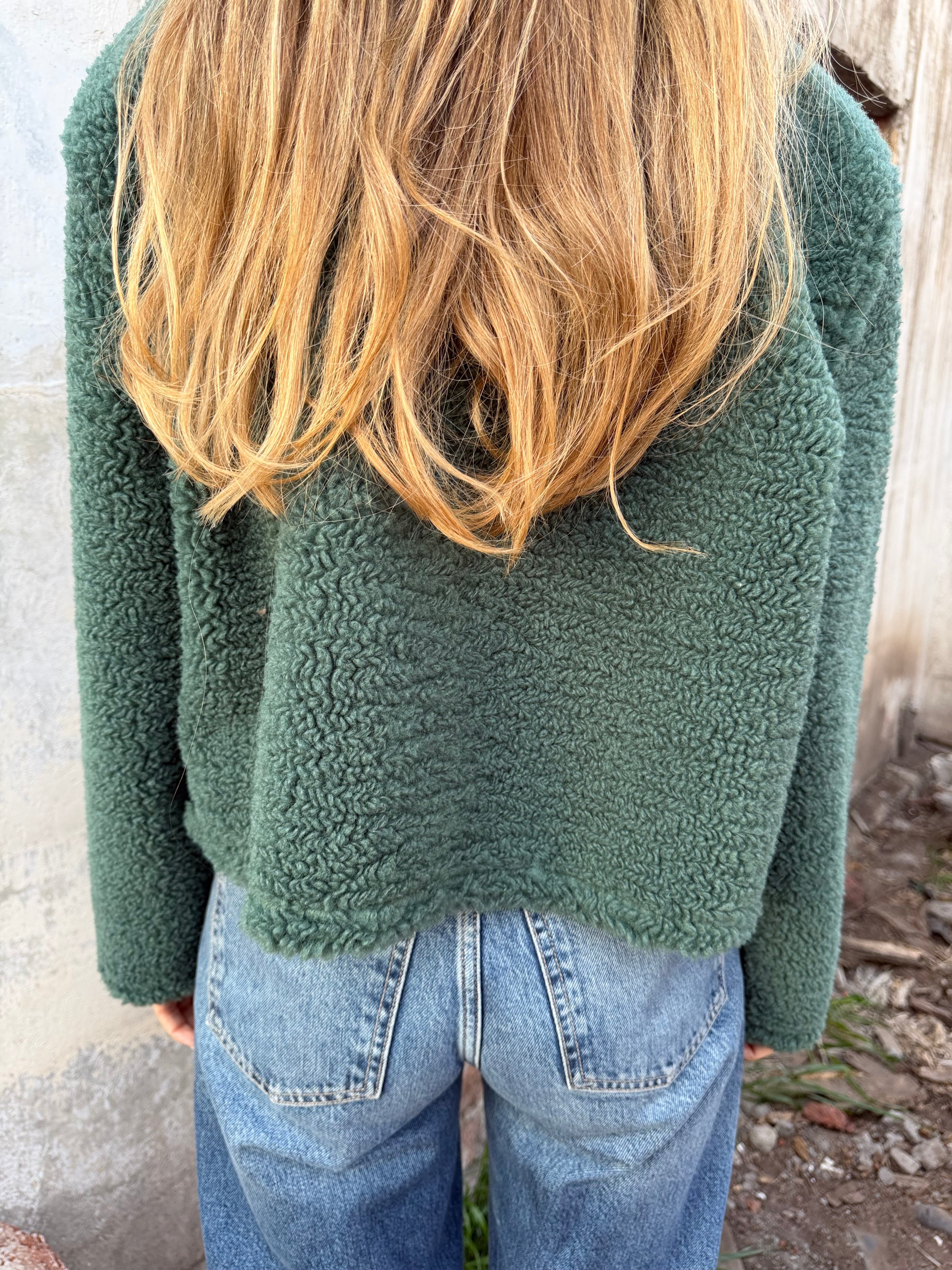 Chaqueta reversible chiporro suede verde
