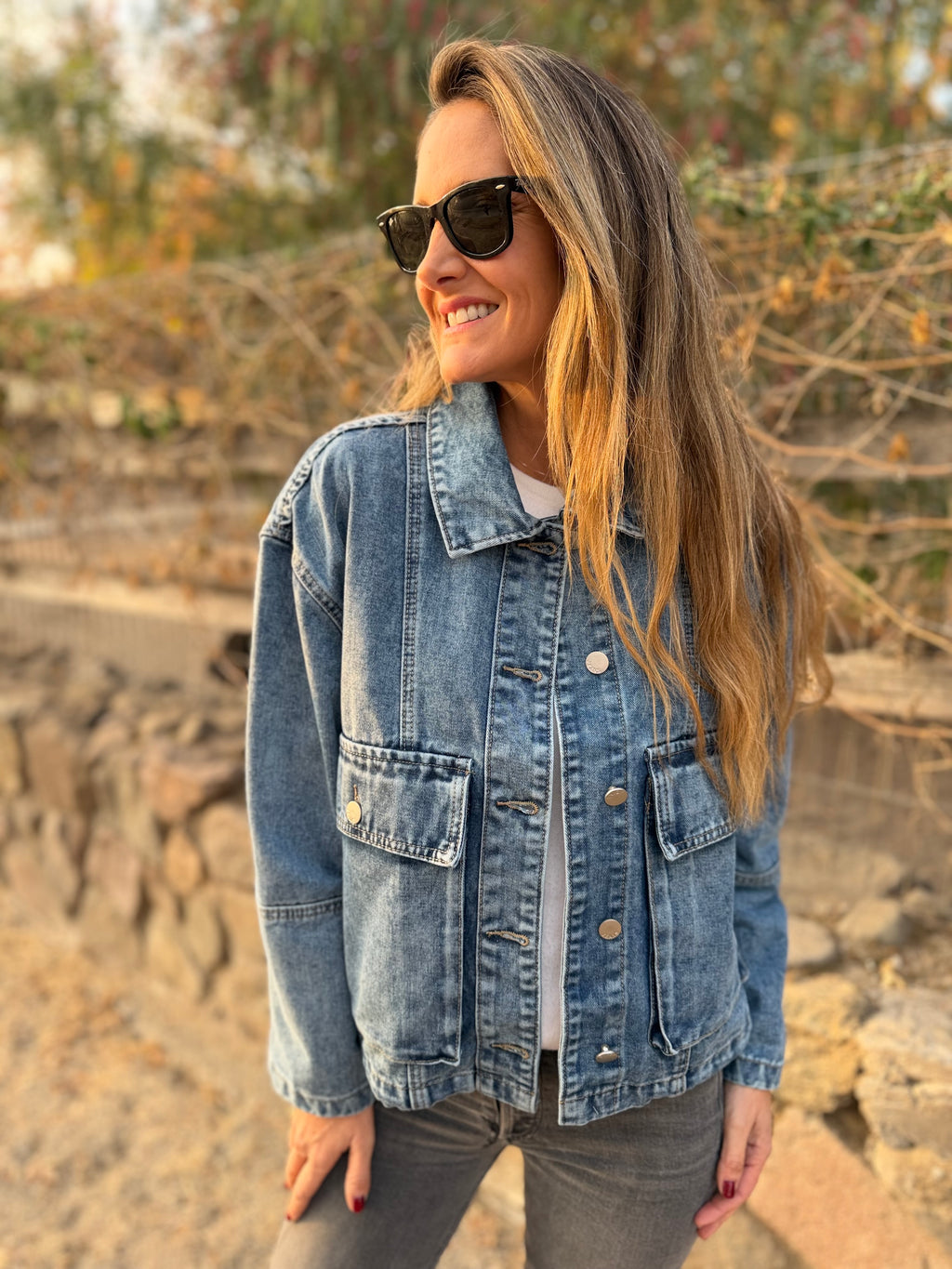 Chaqueta bluejean rain azul