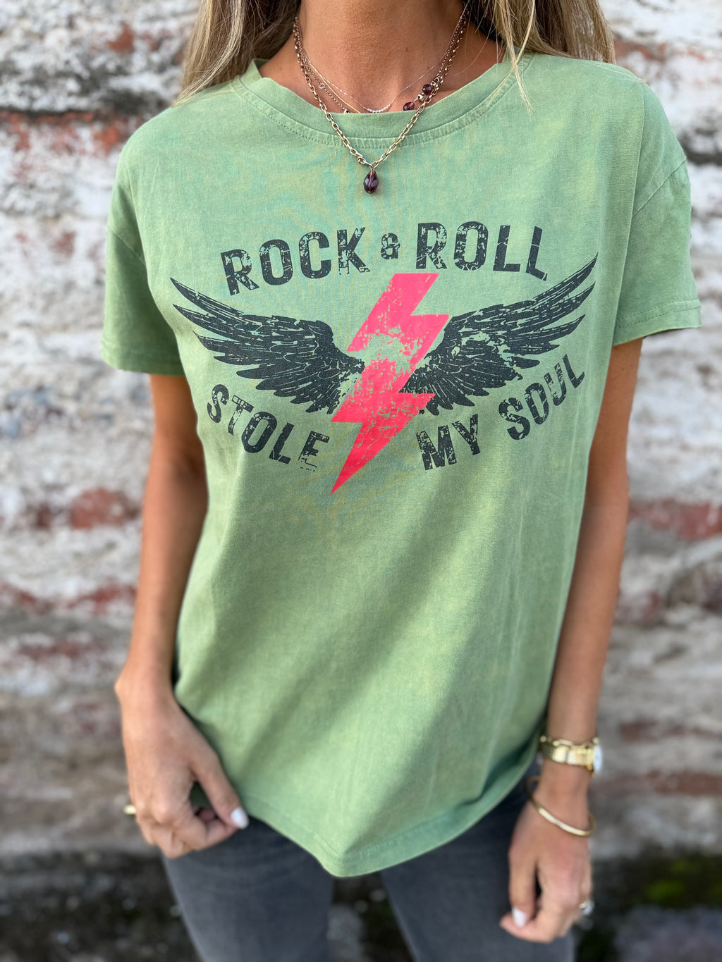 Polera rock verde