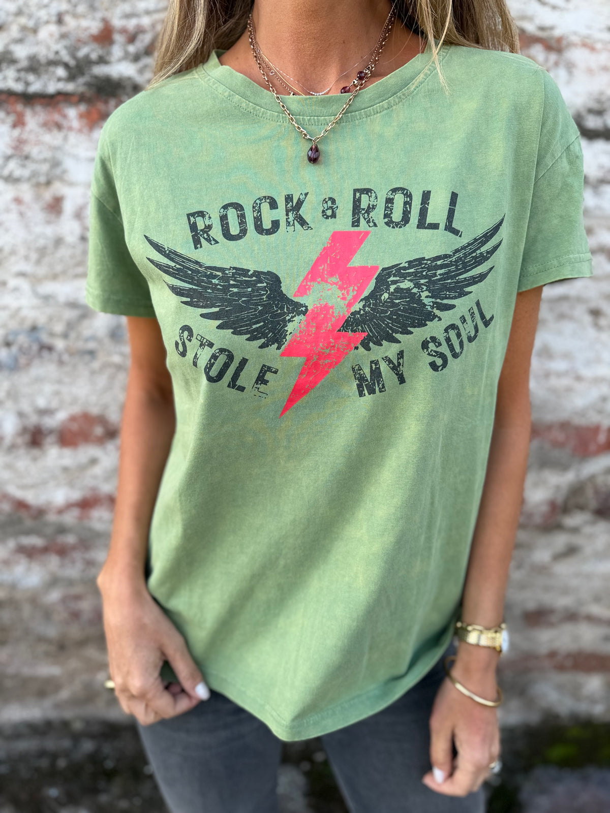 Polera rock verde