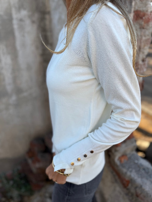 Chaleco básico tachas mangas blanco