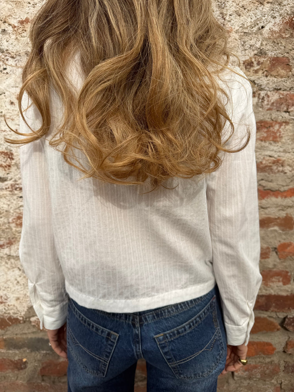 Blusa espigada blanca