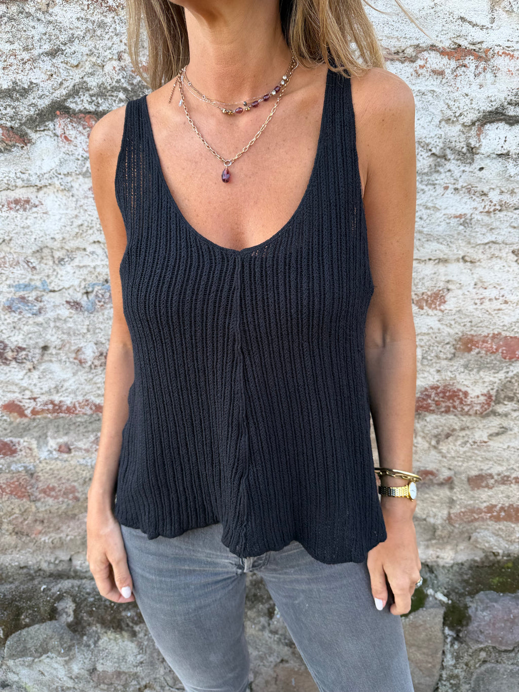 Polera natural negra