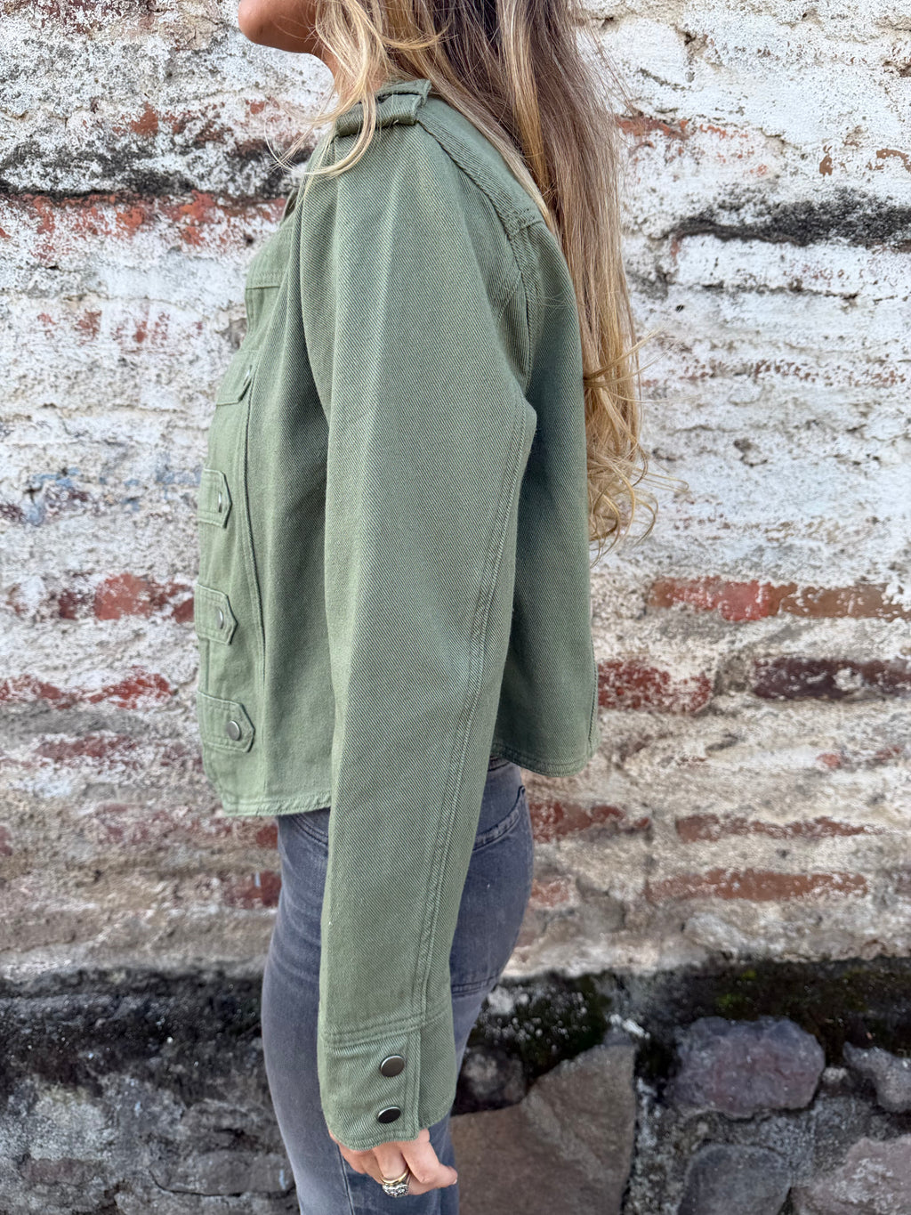 Chaqueta Napoleón bluejean simple verde