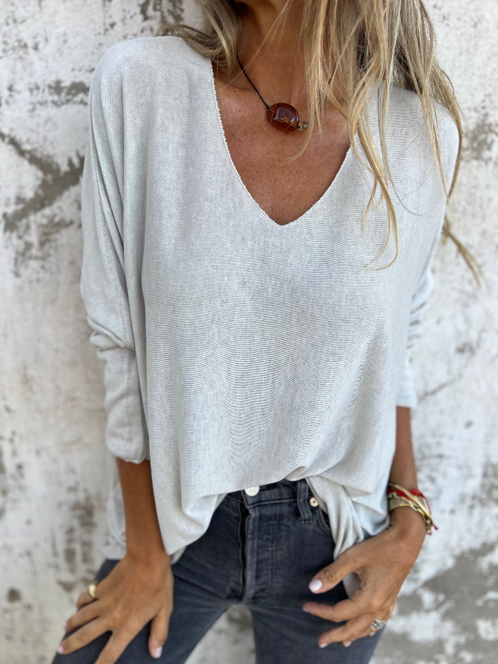 Polera hilo venecia crudo