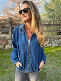 Bomber bluejean azul