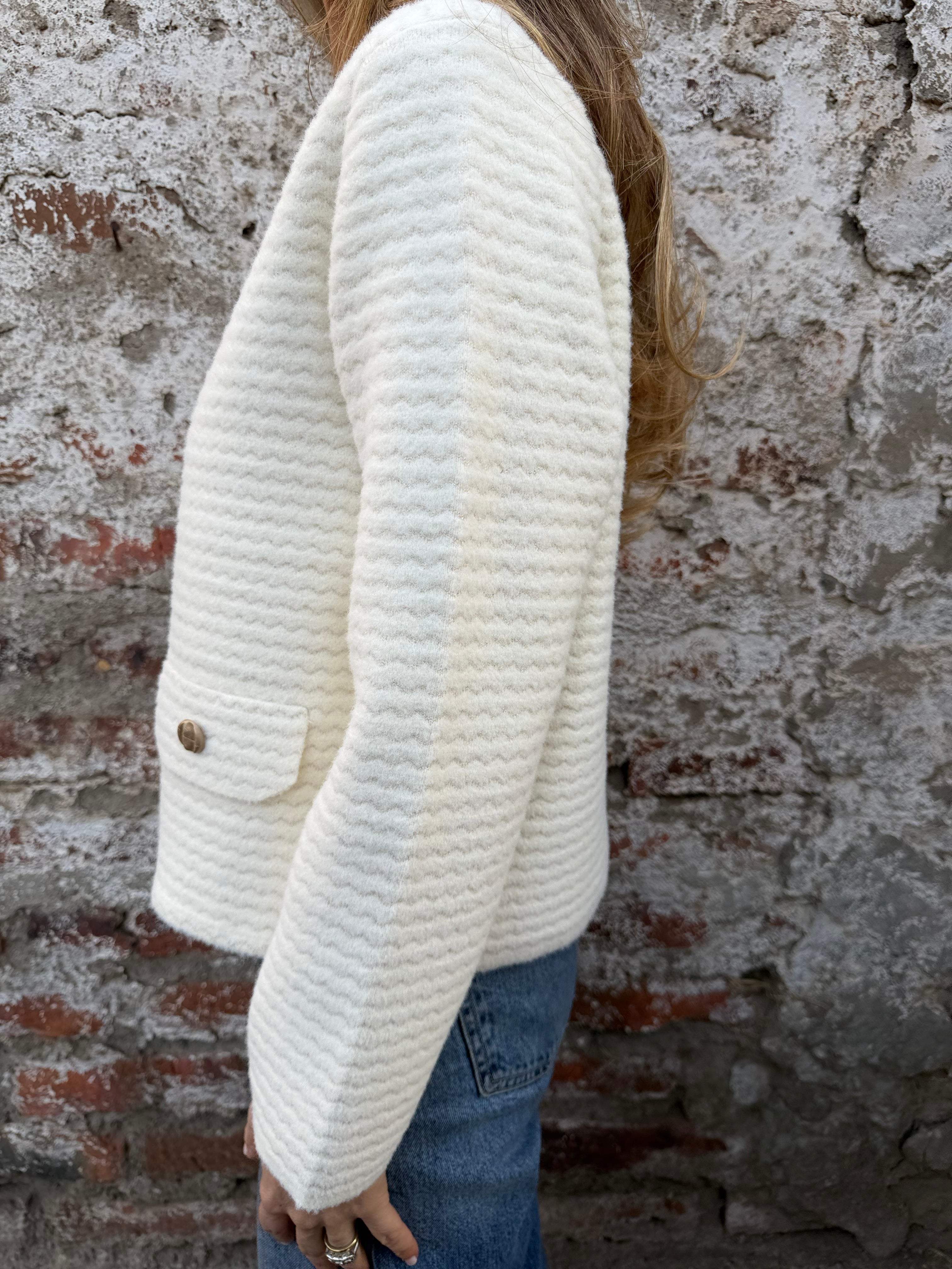 Chaqueta paño waves blanca