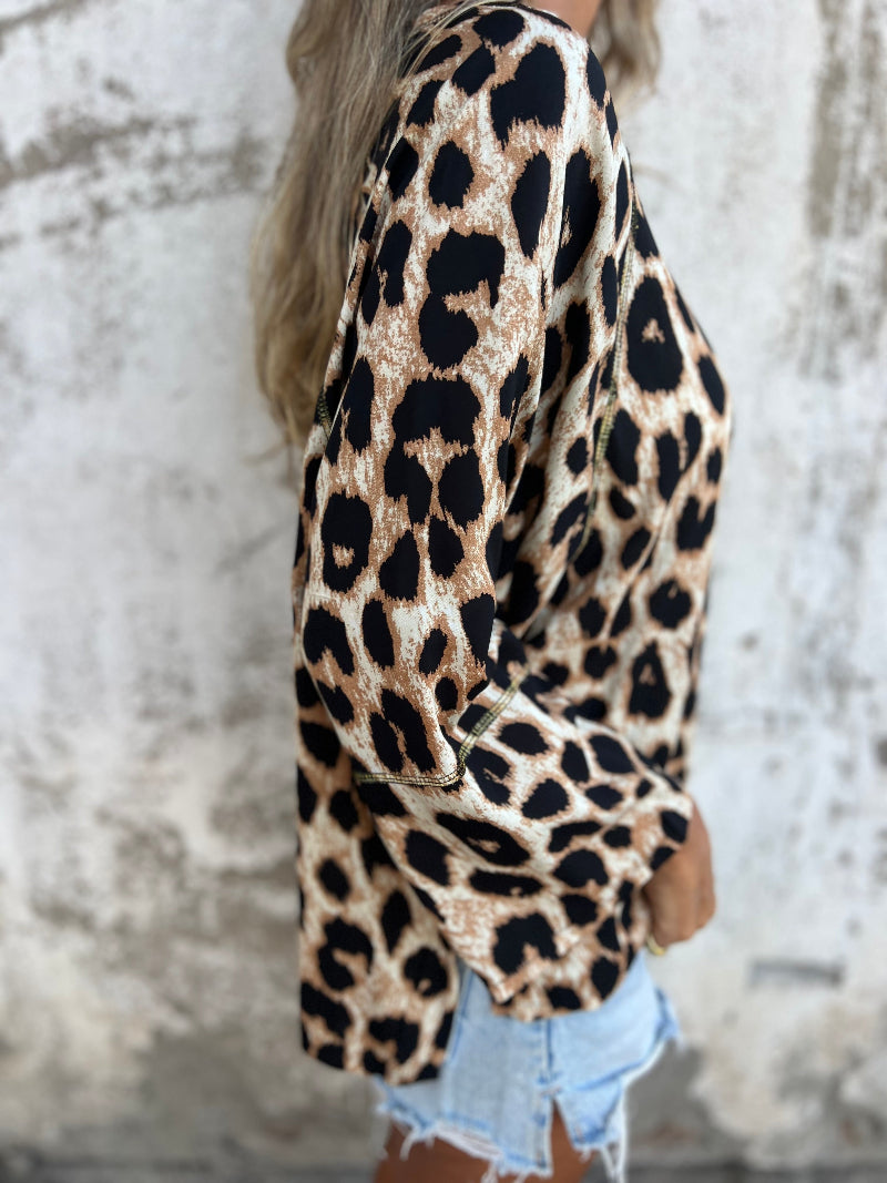 Blusa básica print beige