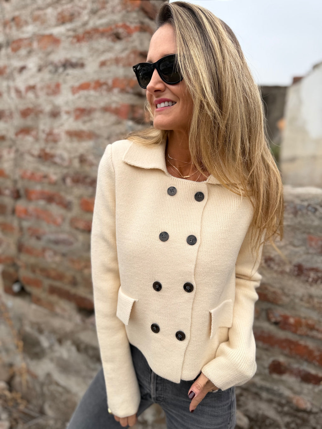 Chaleco tipo chaquetita crudo