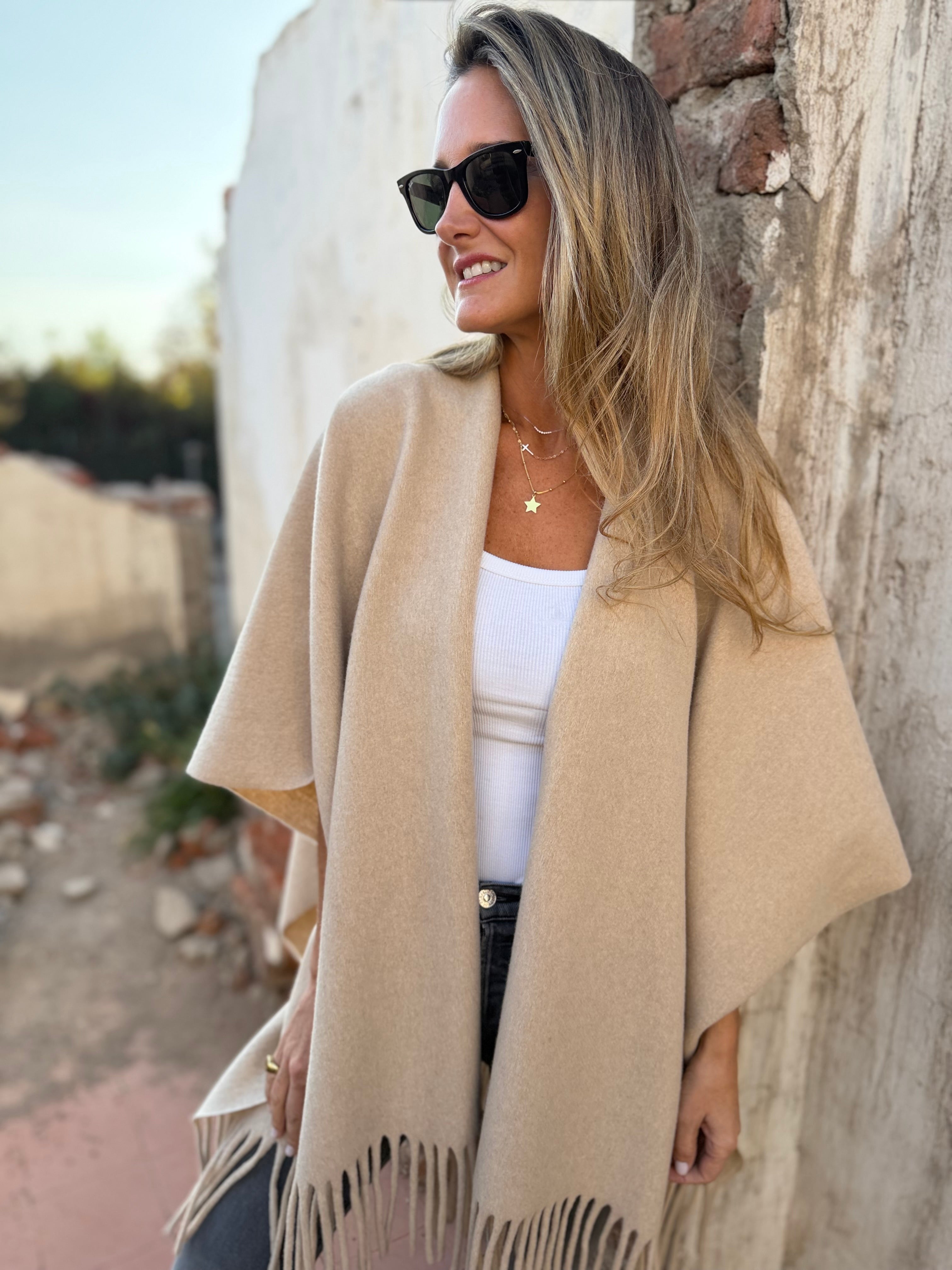 New Echarpe paño beige claro