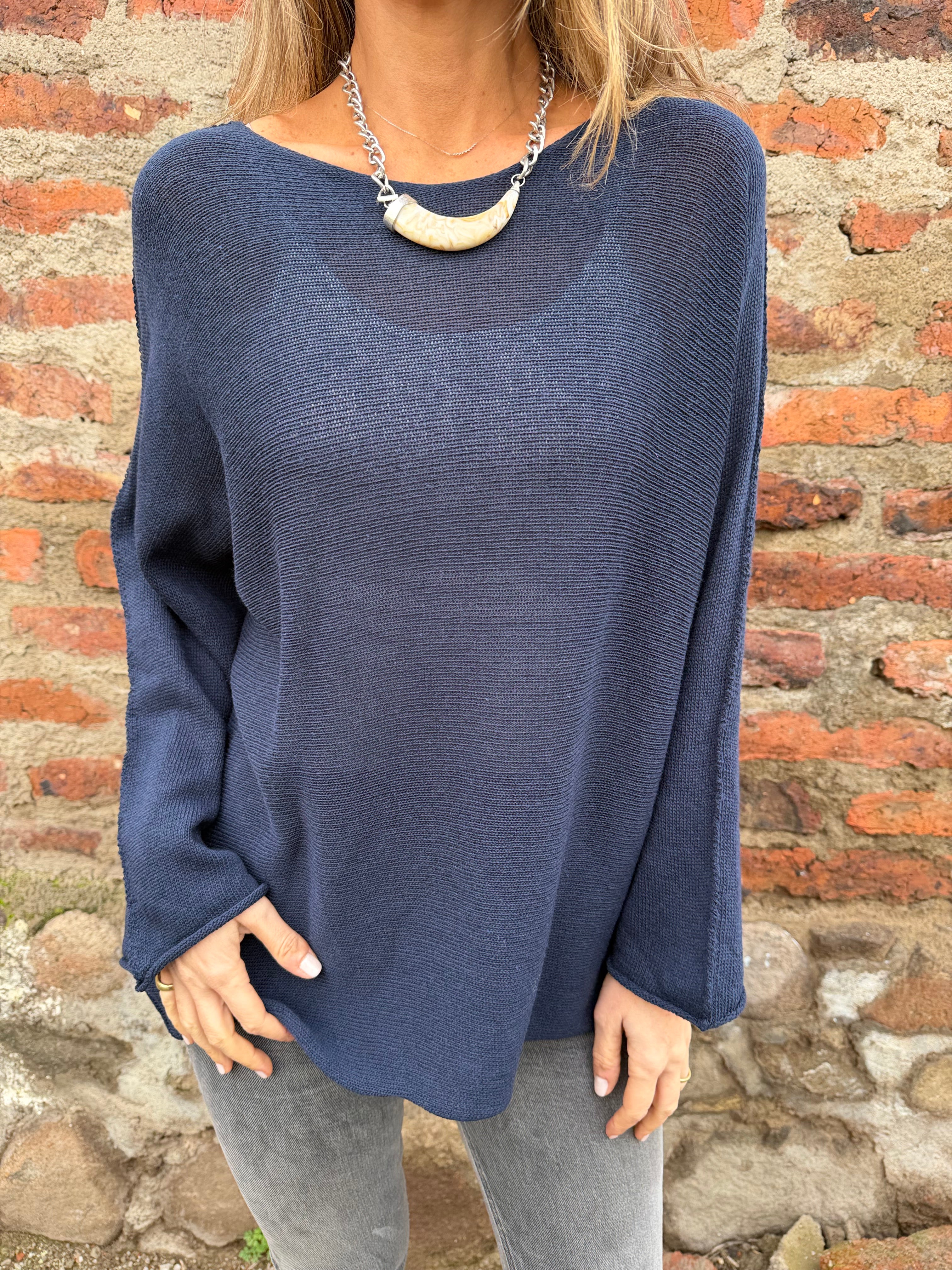 Chaleco hilado azul marino