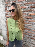 Chaqueta tejida napoleón verde