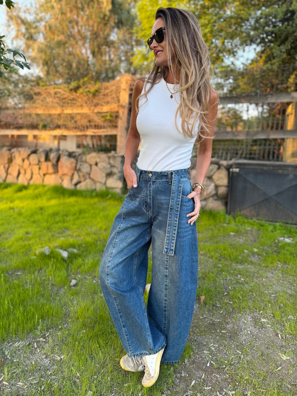 Bluejean new barrel cinto azul